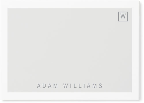 Corner Monogram Post-it Notes, 3x4, Gray, silver lining