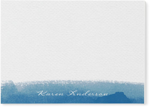 Modern Watercolor Brush Stroke Post-it Notes, 3x4, Blue, navy