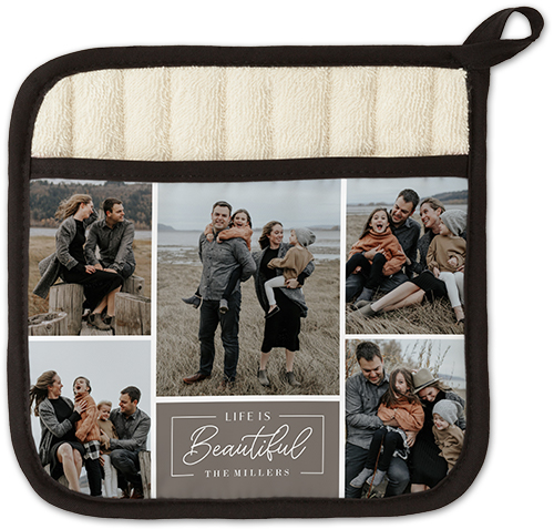Life Is Beautiful Frame Pot Holder, Gray