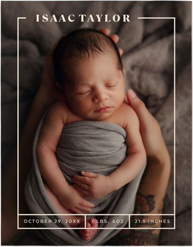 Baby Stats Premium Poster, Beige
