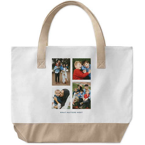 Gallery of Four Large Tote, Beige, Photo Personalization, Large Tote, Multicolor