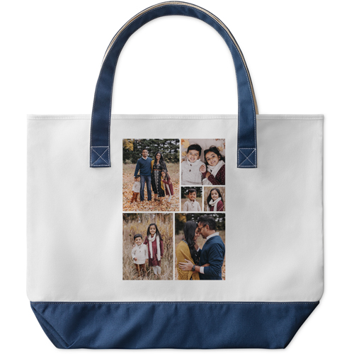 Gallery of Six Large Tote, Navy, Photo Personalization, Large Tote, Multicolor