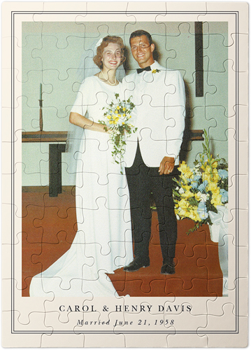 Vintage Border Portrait Puzzle, Puzzle Board, 60 pieces, Rectangle Ornament, Puzzle, Beige