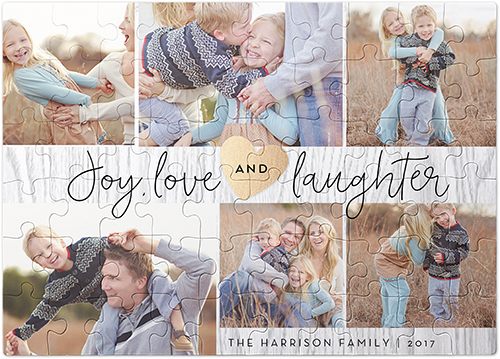 Joy Love Laughter Puzzle, Puzzle Board, 60 pieces, Rectangle Ornament, Puzzle, White