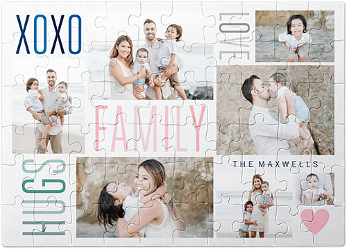 Watercolor Family Love Hugs Puzzle, Puzzle Board, 60 pieces, Rectangle, Puzzle, Beige