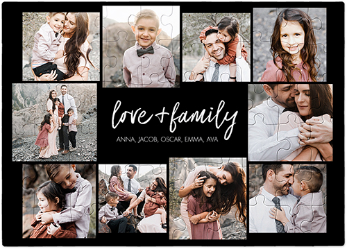 Love And Family Puzzle, Puzzle Board, 60 pieces, Rectangle, Puzzle, Black