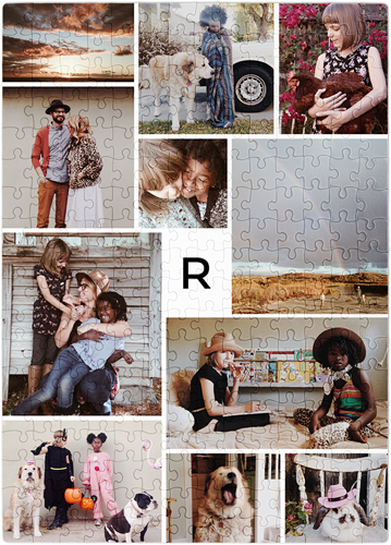 Modern Monogram Gallery Portrait Puzzle, Puzzle Board, 252 pieces, Rectangle, Puzzle, Multicolor, multi