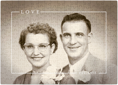 Love Border Puzzle, Puzzle Board, 252 pieces, Rectangle, Puzzle, White, white