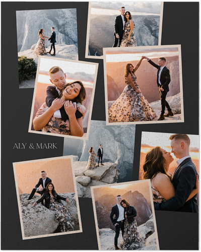 Collage Overlap Puzzle, Puzzle Board, 520 pieces, Rectangle, Puzzle, Gray, charcoal