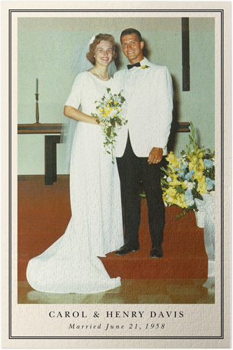 Vintage Border Portrait Puzzle, Puzzle Board, 1014 pieces, Rectangle, Puzzle, Beige, antique white