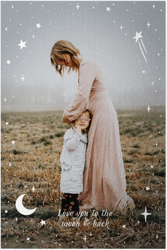 Moon And Stars Overlay Puzzle, Puzzle Board, 1014 pieces, Rectangle, Puzzle, White, white