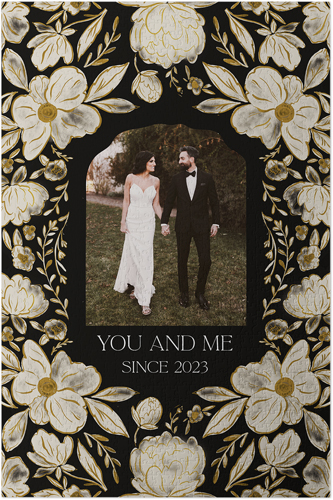 Dark Floral Frame Puzzle, Puzzle Board, 1014 pieces, Rectangle, Puzzle, Black, black