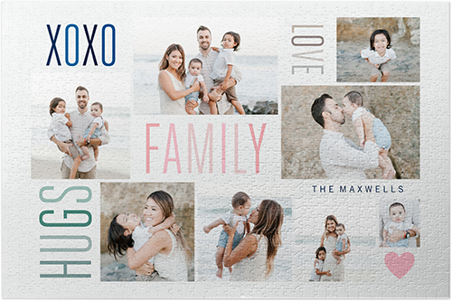 Watercolor Family Love Hugs Puzzle, Puzzle Board, 1014 pieces, Rectangle, Puzzle, Beige, pebble