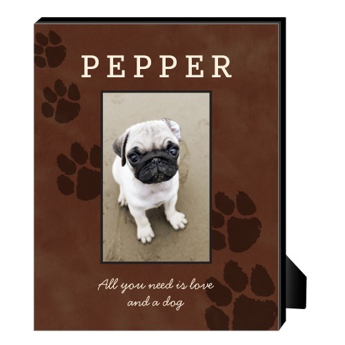 Paws Personalized Frame, - No photo insert, 8x10, Brown