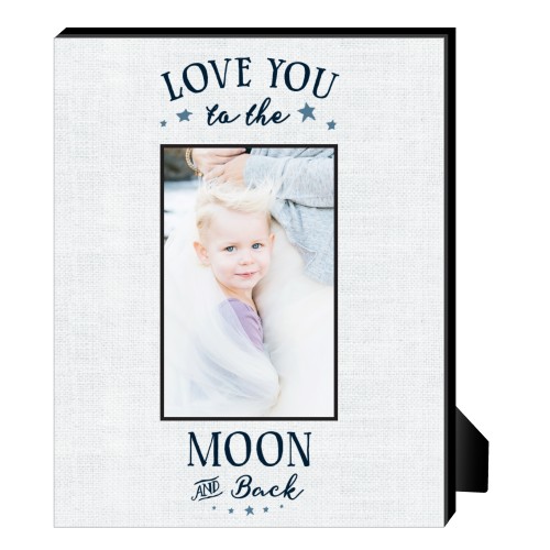 Moon and Back Script Personalized Frame, - No photo insert, 8x10, Blue
