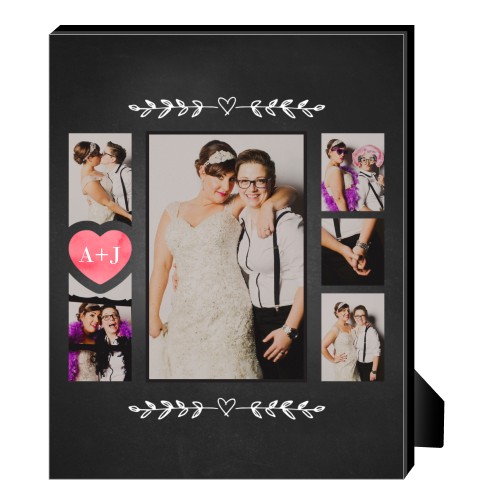 Chalkboard Heart Personalized Frame, - No photo insert, 8x10, White