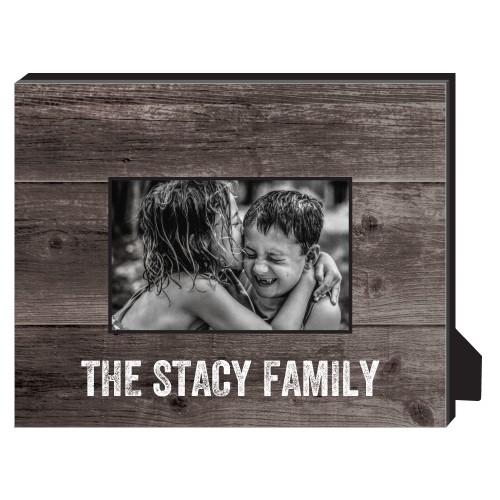 Printed Woodgrain Personalized Frame, - No photo insert, 8x10, Brown