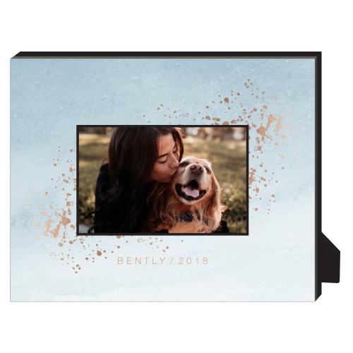 Splatter Watercolor Personalized Frame, - No photo insert, 8x10, Blue