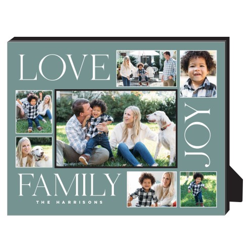Contemporary Family Joy Personalized Frame, - Photo insert, 8x10, Blue