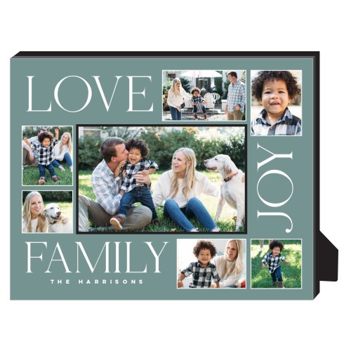 Contemporary Family Joy Personalized Frame, - No photo insert, 8x10, Blue