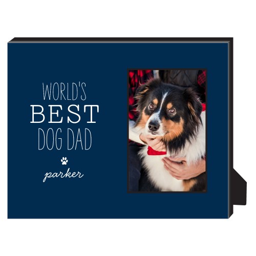 Best Dog Dad Personalized Frame, - No photo insert, 8x10, Blue