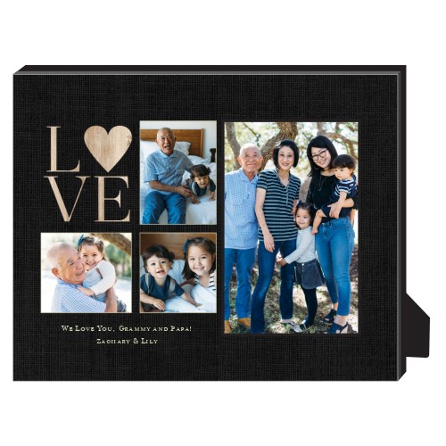 Love Burlap Collage Personalized Frame, - No photo insert, 8x10, Black