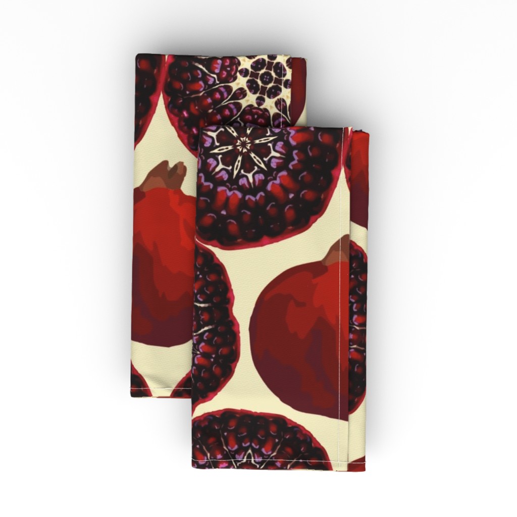 Pomegranate - Red Cloth Napkin, Longleaf Sateen Grand, Red