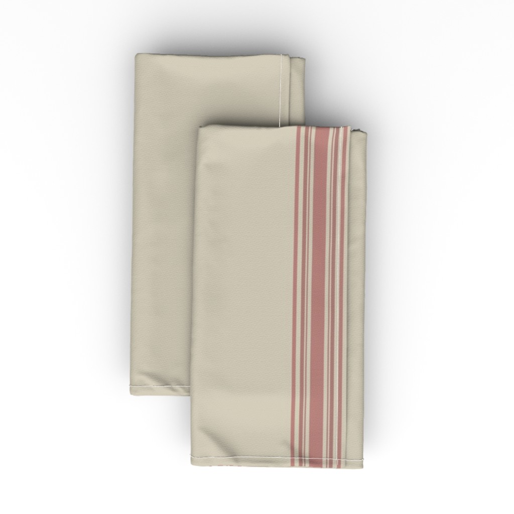 French Feedsack Stripe Cloth Napkin, Longleaf Sateen Grand, Pink