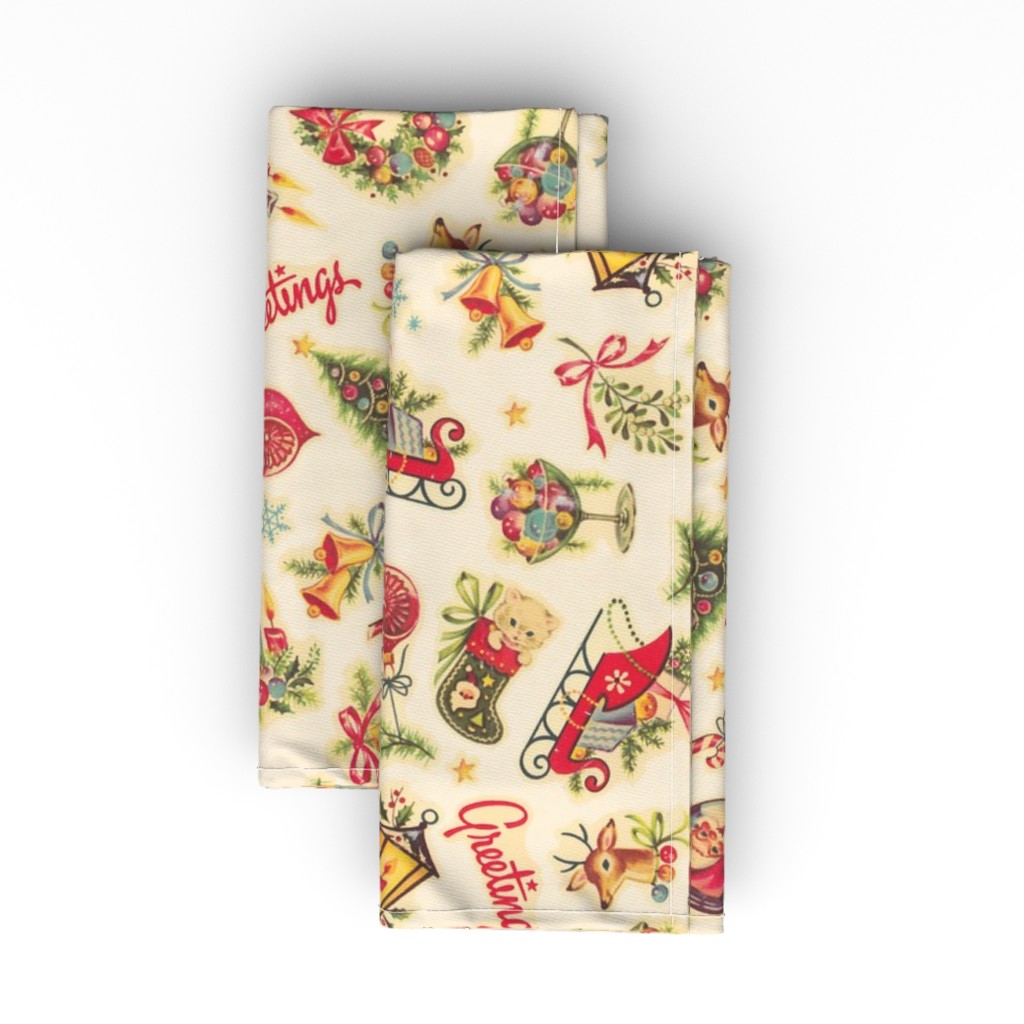 Retro Christmas Greetings Cloth Napkin Shutterfly