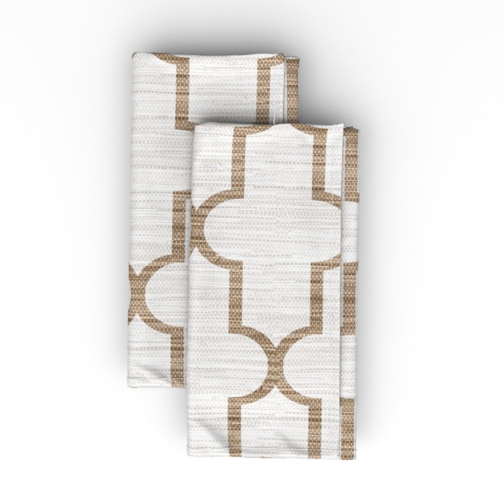 Textured Moroccan Quatrefoil Cloth Napkin, Longleaf Sateen Grand, Beige