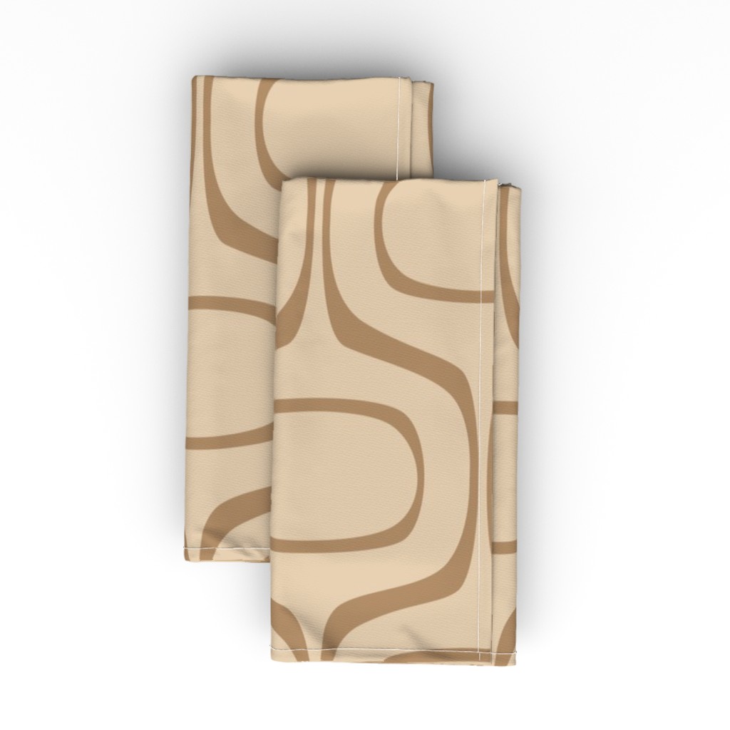 Shelter Island Modern - Neutral Cloth Napkin, Longleaf Sateen Grand, Brown