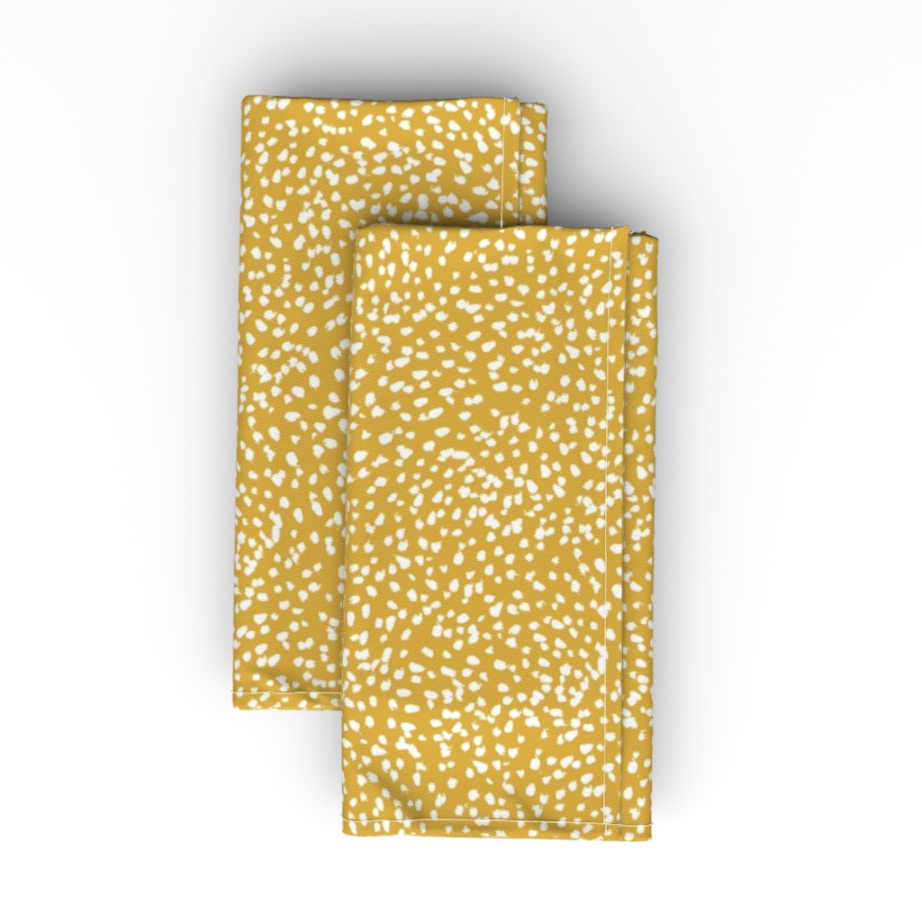 Brushstroke Painterly Dots Cloth Napkin, Longleaf Sateen Grand, Yellow