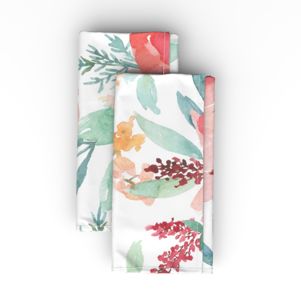 Watercolor Flowers Pink Cloth Napkin Shutterfly