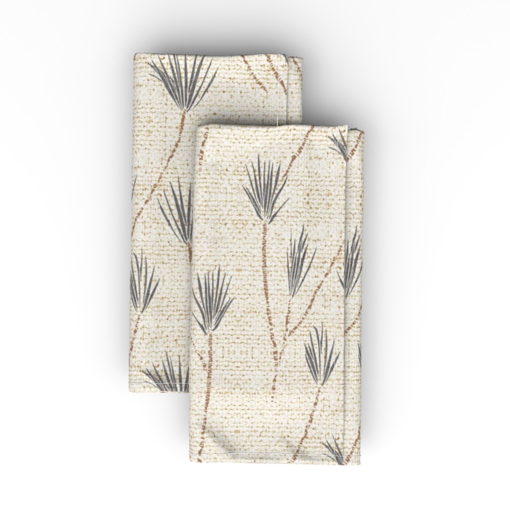 Earthen Palm - Neutral Cloth Napkin, Longleaf Sateen Grand, Beige