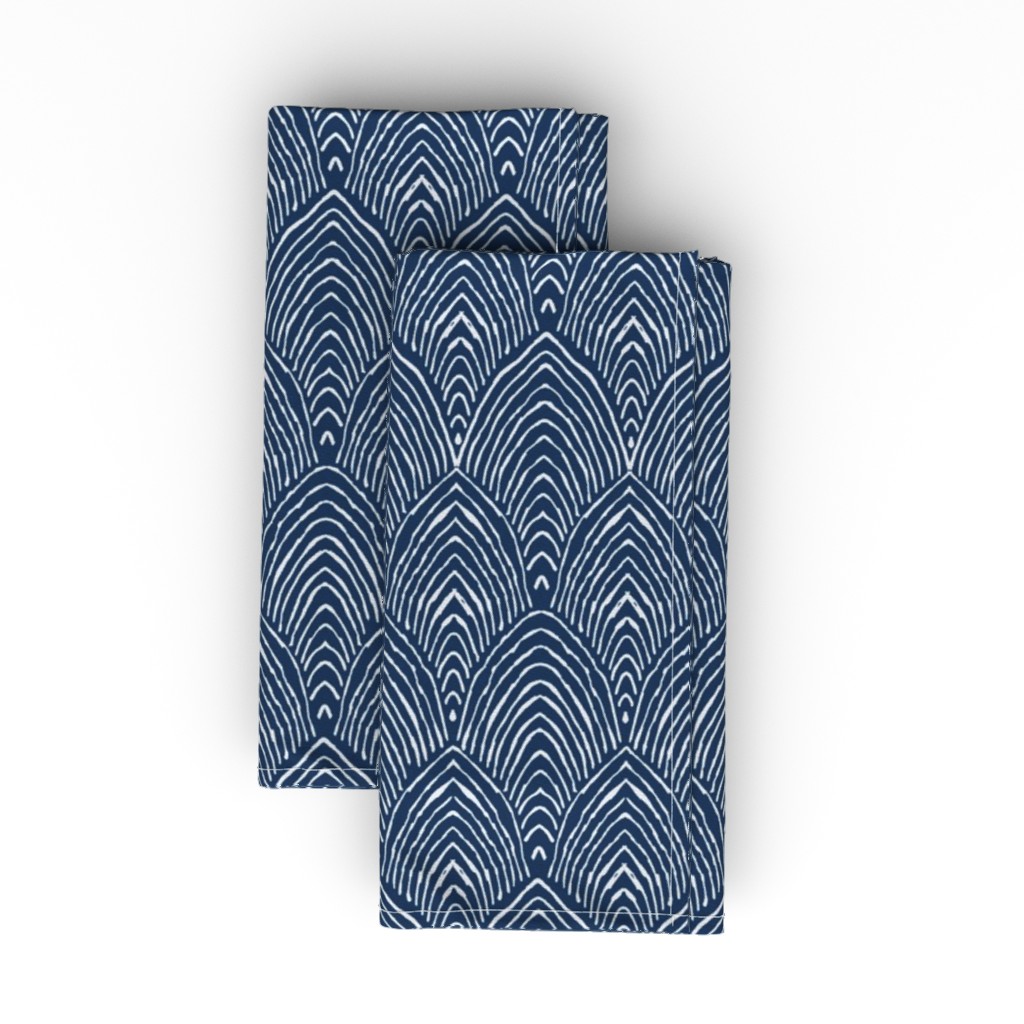 Mountains - Blue Cloth Napkin, Longleaf Sateen Grand, Blue