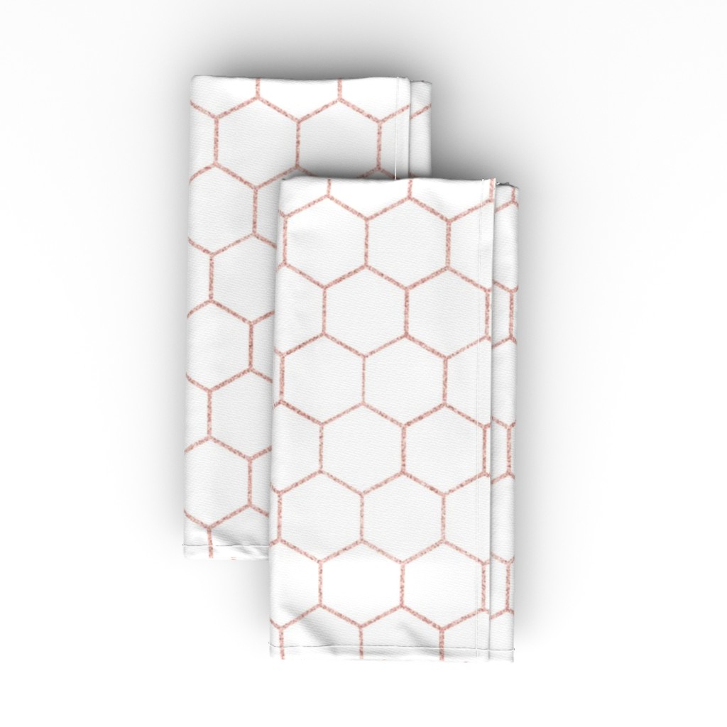 Hexagon Tile Cloth Napkin, Longleaf Sateen Grand, Pink