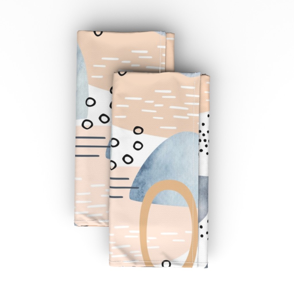 Abstract Minimalist - Multi Cloth Napkin, Longleaf Sateen Grand, Multicolor