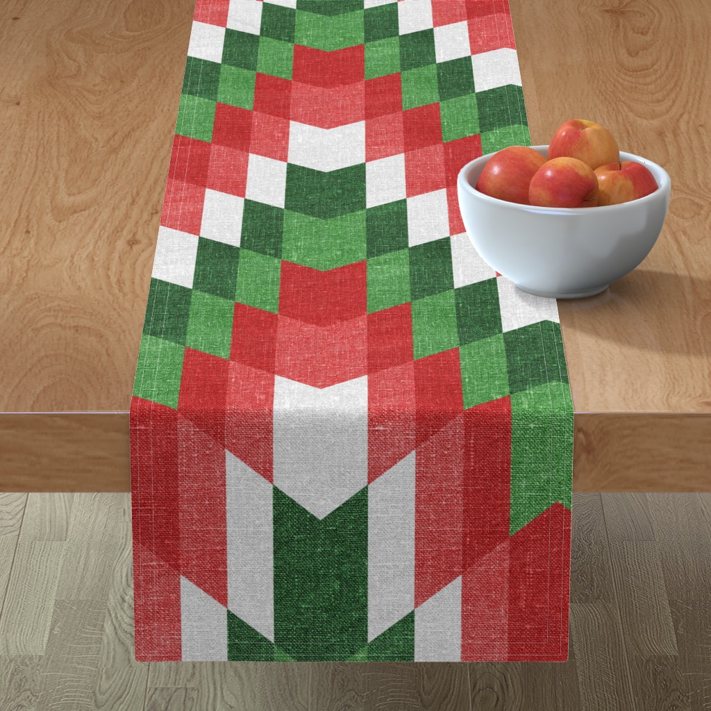 Christmas Cheer - Red, White and Green Table Runner, 108x16, Multicolor