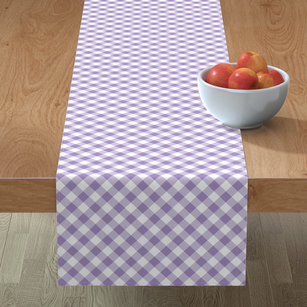 Gingham - Purple Table Runner, 108x16, Purple
