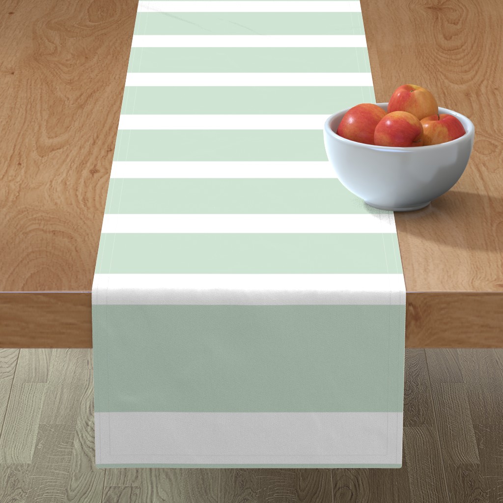 Wide Stripe - Green Table Runner, 108x16, Green