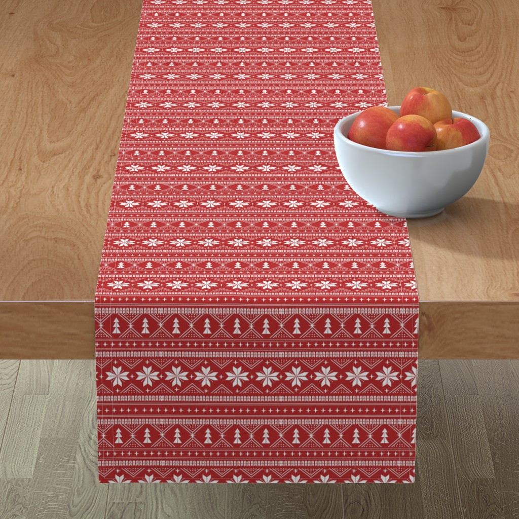 Nordic Sweater - Red Table Runner, 108x16, Red