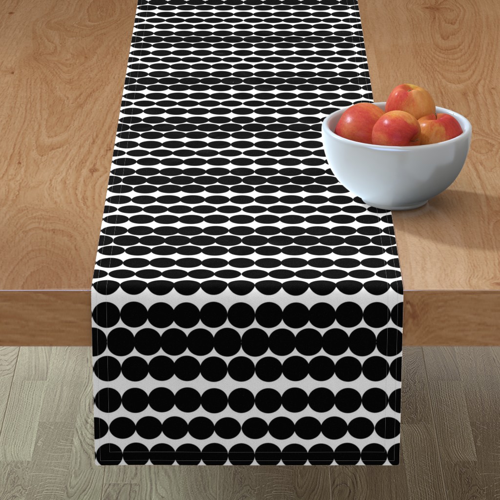 Scandinavian Dots - Black & White Table Runner, 108x16, Black