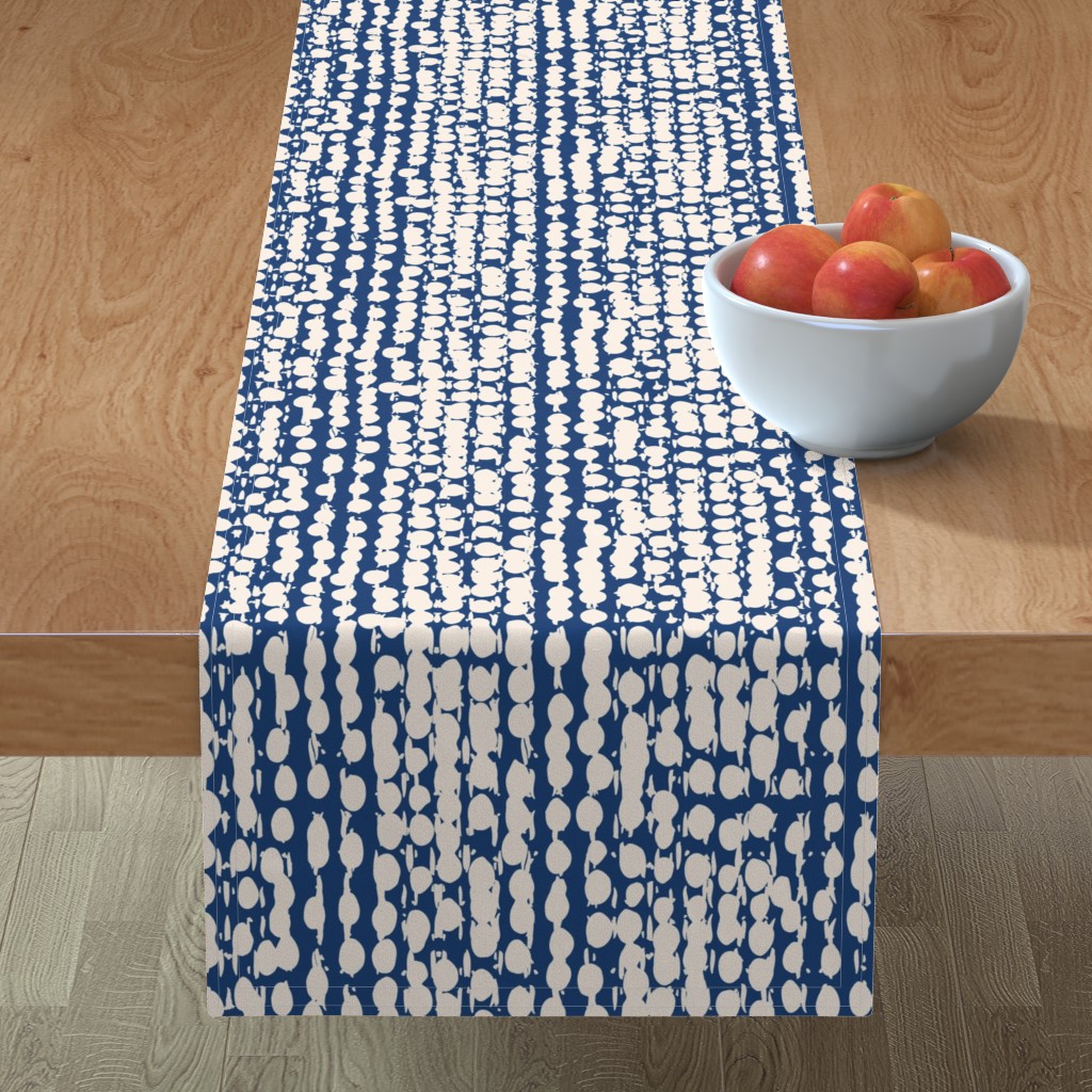 Shibori Vertical - Blue Table Runner, 108x16, Blue
