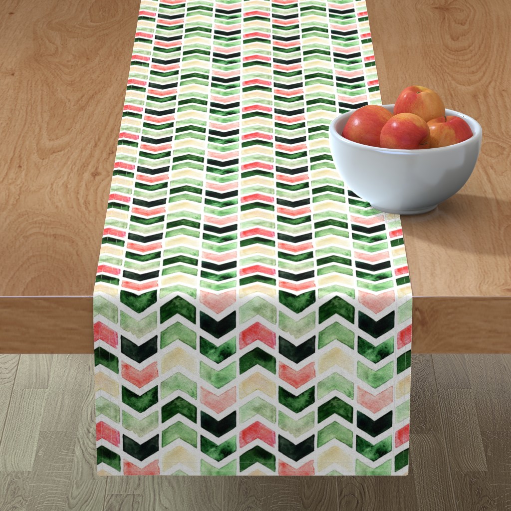 Christmas Herringbone - Multi Table Runner, 108x16, Multicolor