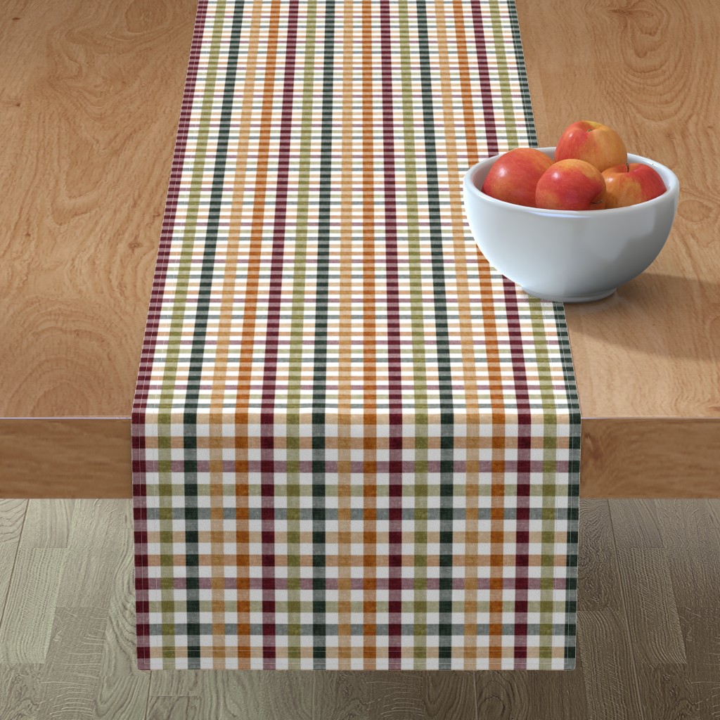 Fall Plaid - Thanksgiving Colors Table Runner, 72x16, Multicolor
