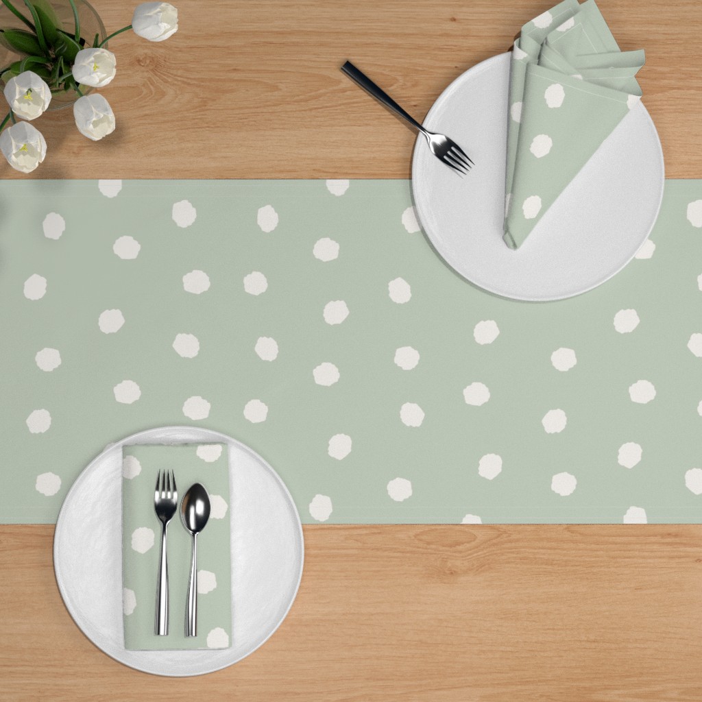 Polka Dots Mint Green Table Runner Shutterfly