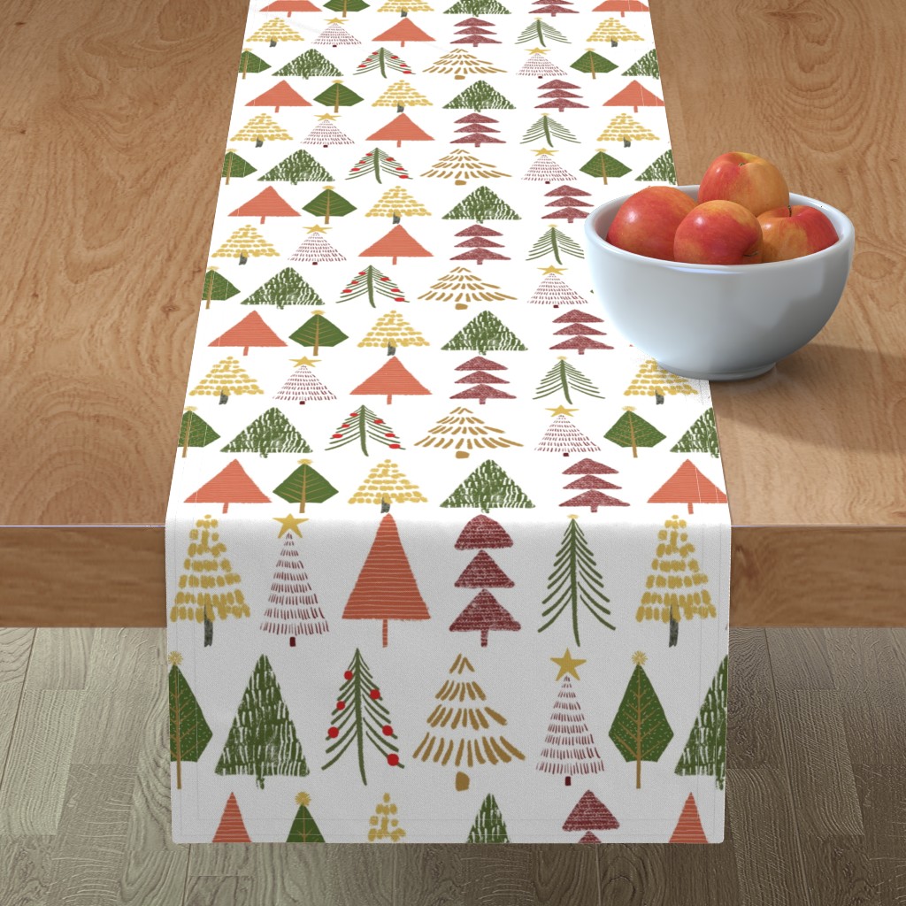 Christmas Time Trees - Multi Table Runner, 72x16, Multicolor