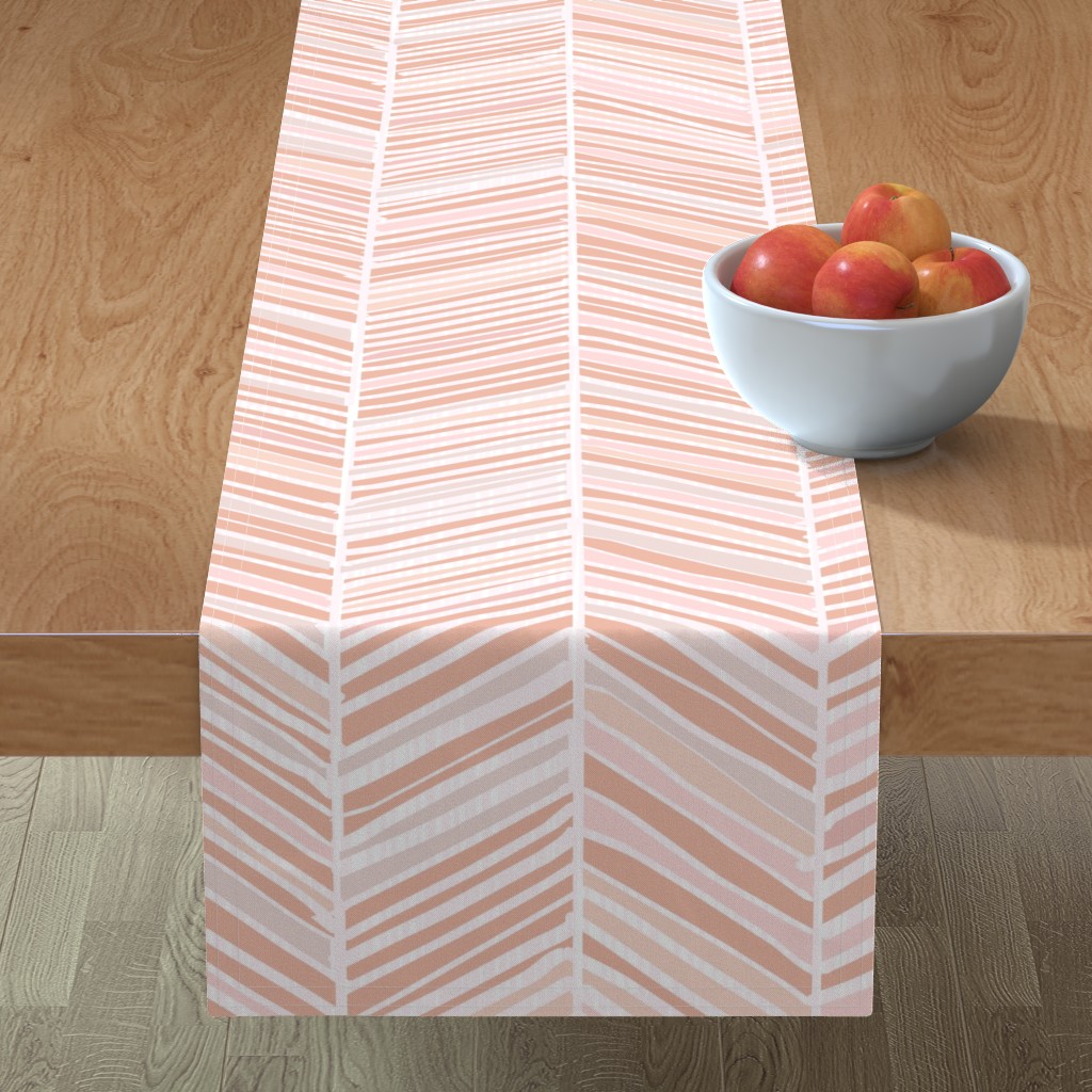 Herringbone Hues Table Runner, 72x16, Pink
