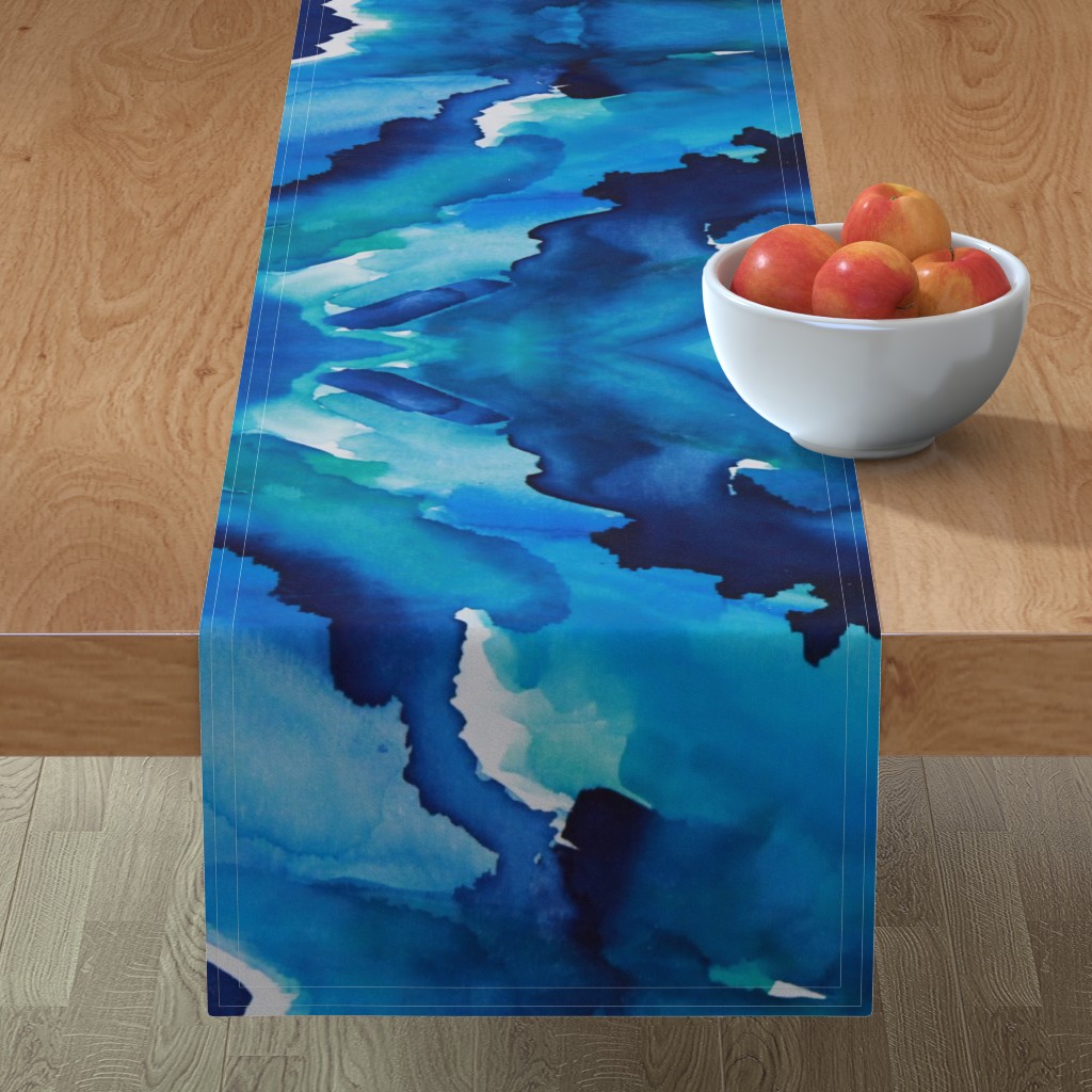 Watercolor Skies - Blue Table Runner, 72x16, Blue