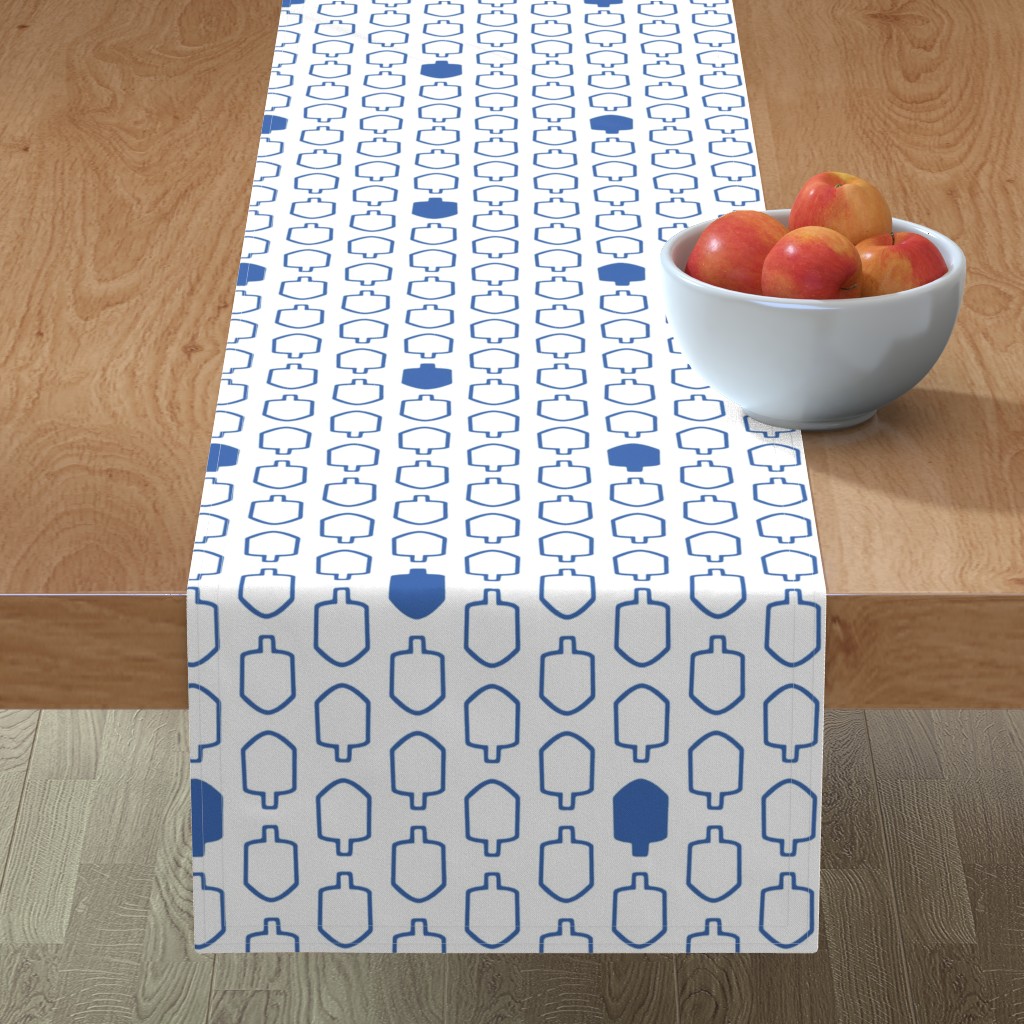 Mod Dreidels Table Runner, 72x16, Blue